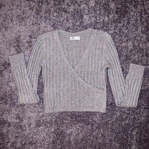 NWT Hollister Grey Wrap Sweater